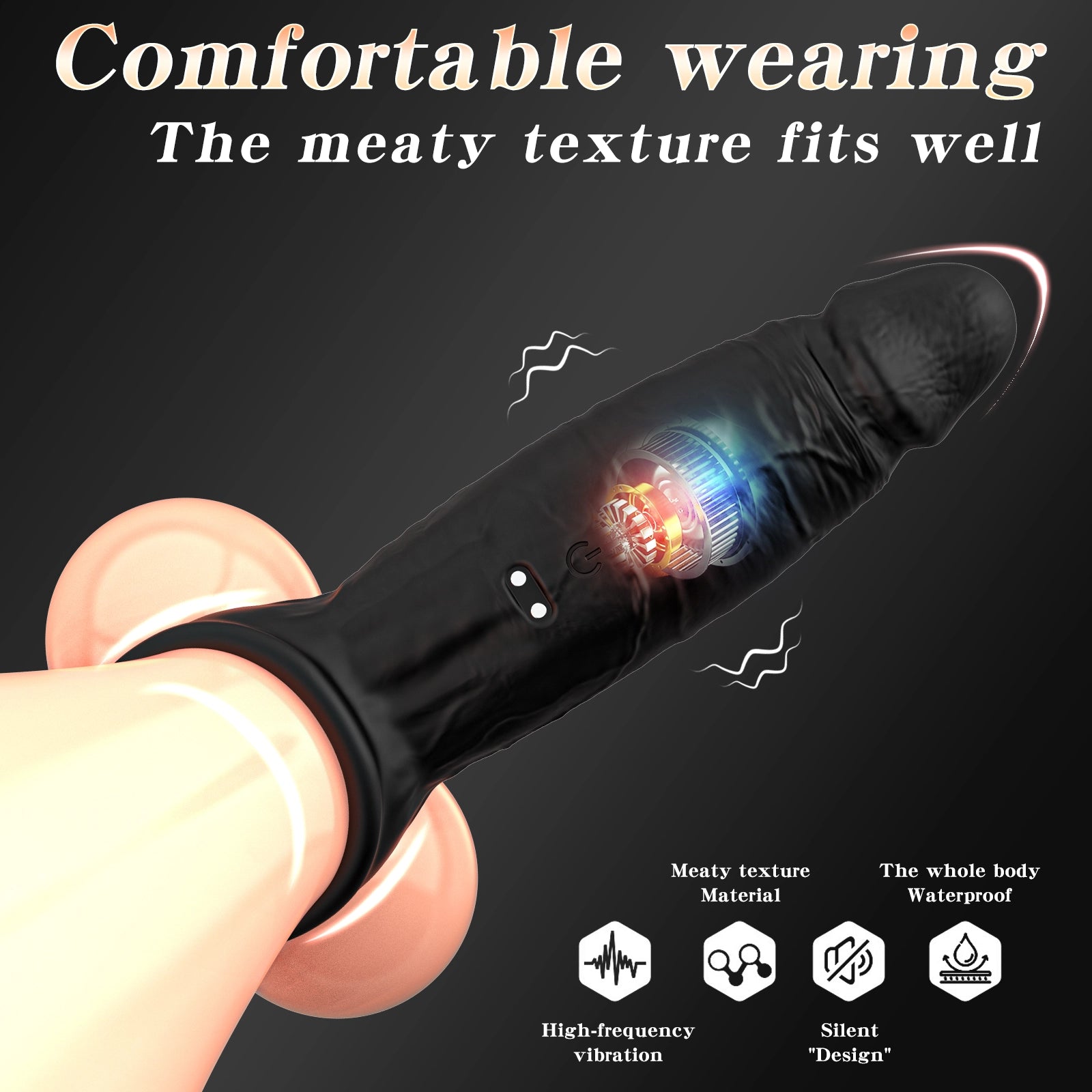 APP controlled 9-mode male wearable penis vibrator