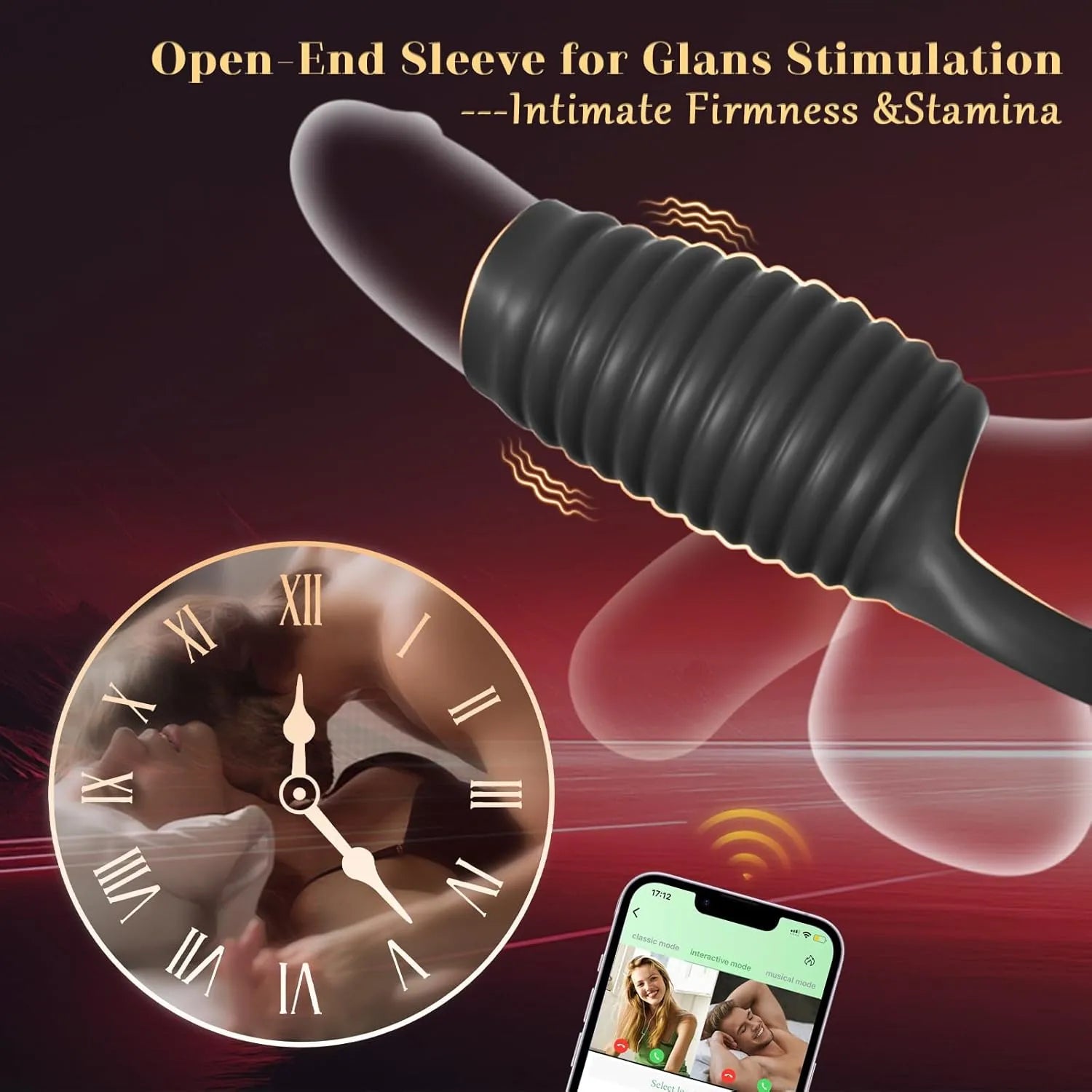 APP remote control penis extension ring Penis Sleeve Vibrator