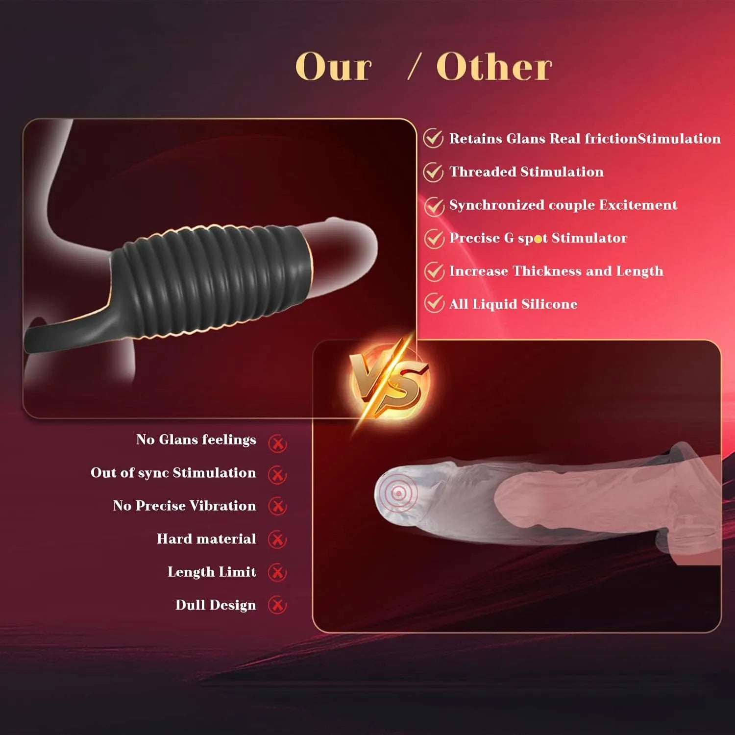 APP remote control penis extension ring Penis Sleeve Vibrator