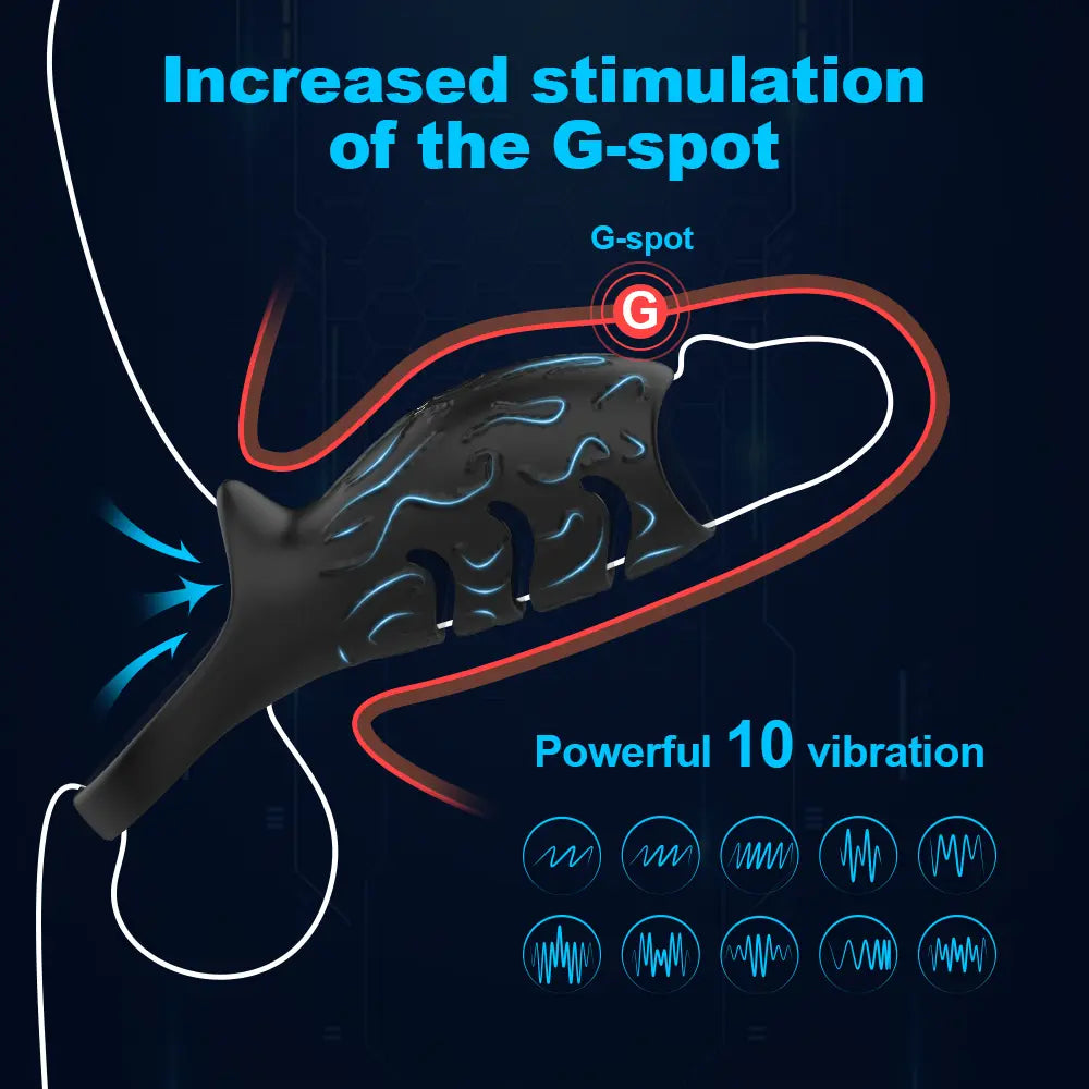 9-mode APP remote control, male penis ring and condom vibrator