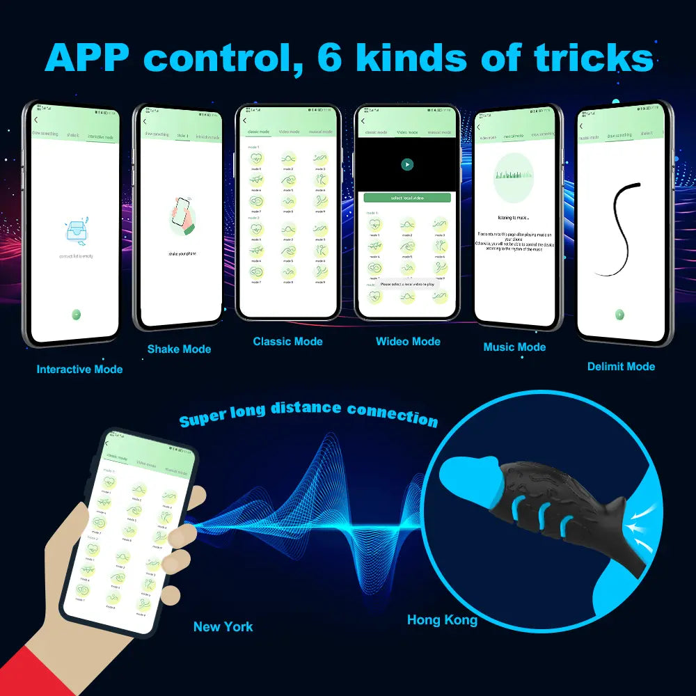 9-mode APP remote control, male penis ring and condom vibrator