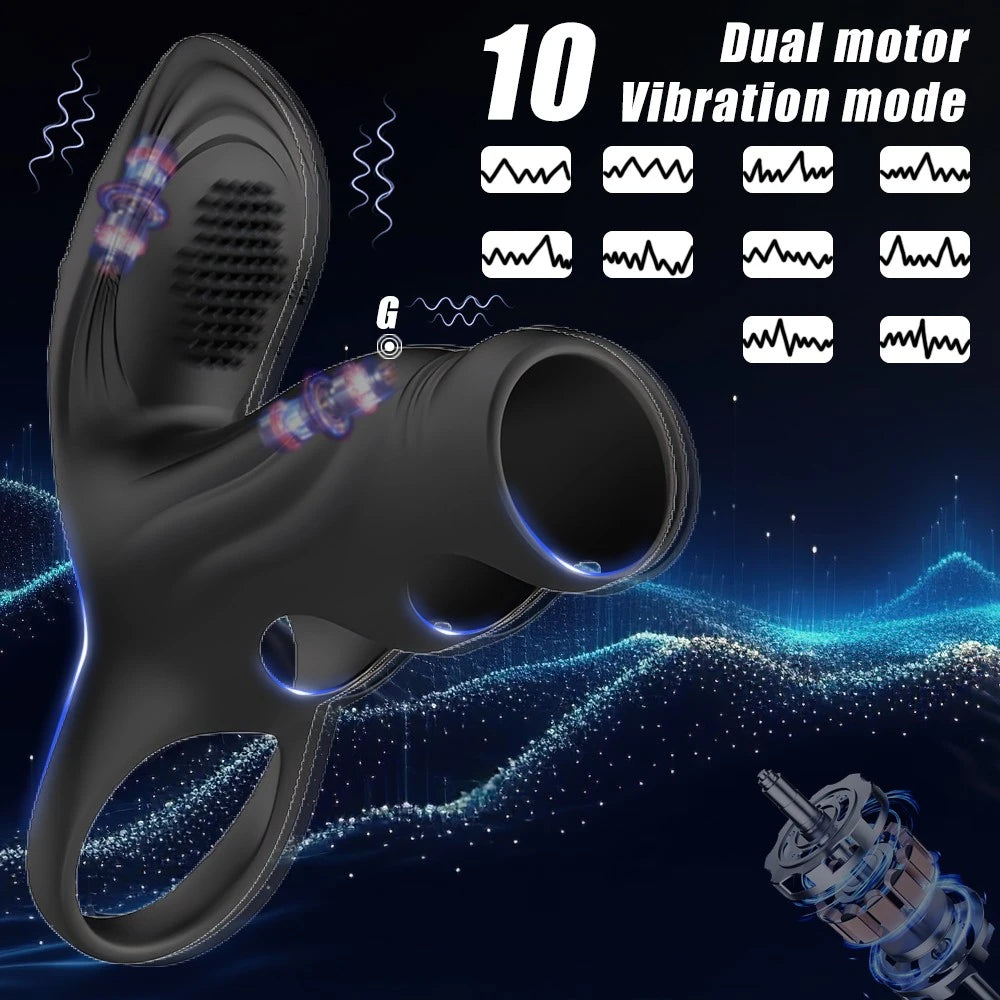 Couples interactive remote control 10 modes penis Sleeve Vibrator