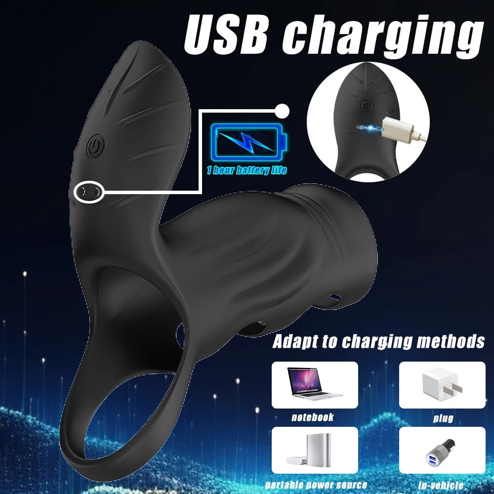 Couples interactive remote control 10 modes penis Sleeve Vibrator