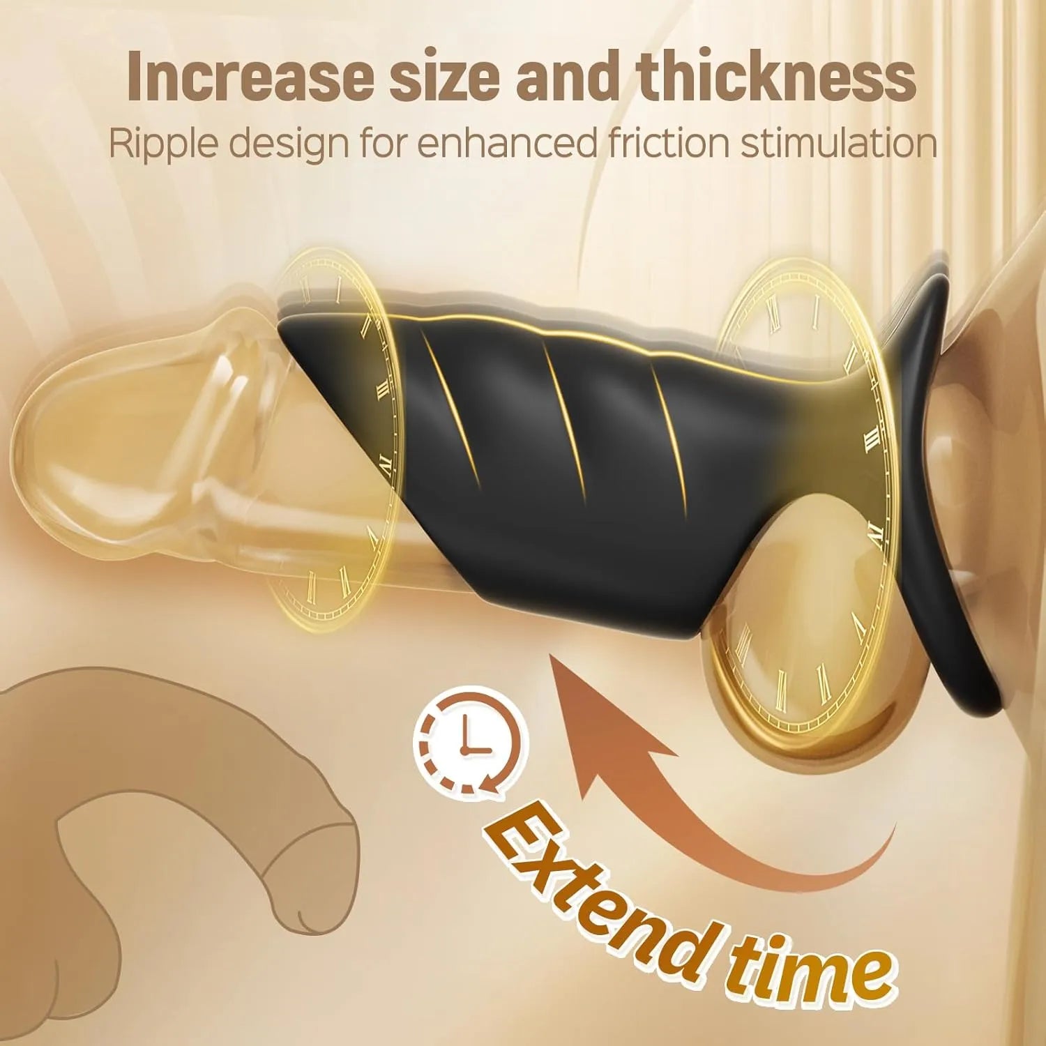 10 modes male penis testicle G-spot stimulation cock sleeve vibrator