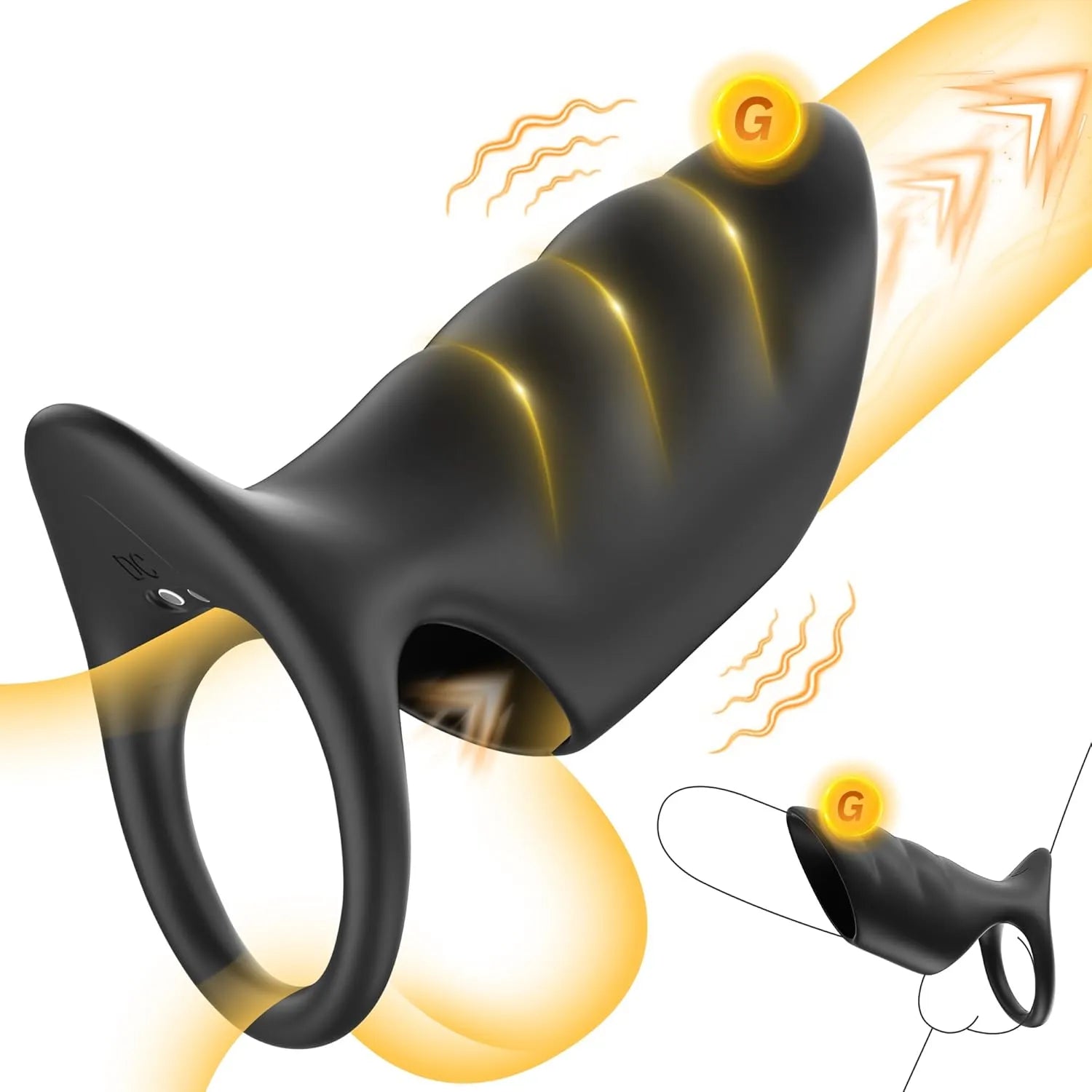 10 modes male penis testicle G-spot stimulation cock sleeve vibrator