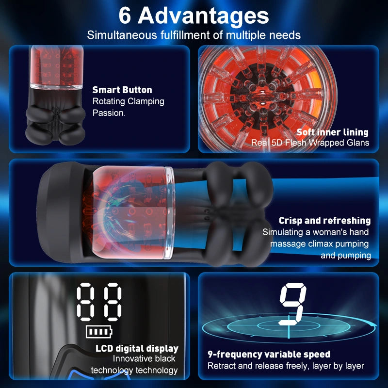 Automatic Four-Finger Rotating Penis Vibrator