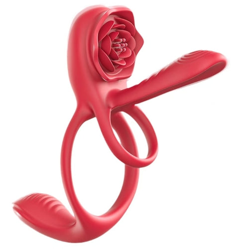 App Remote Control Couple Rose Clitoral Vibrating Cock Ring Stimulator