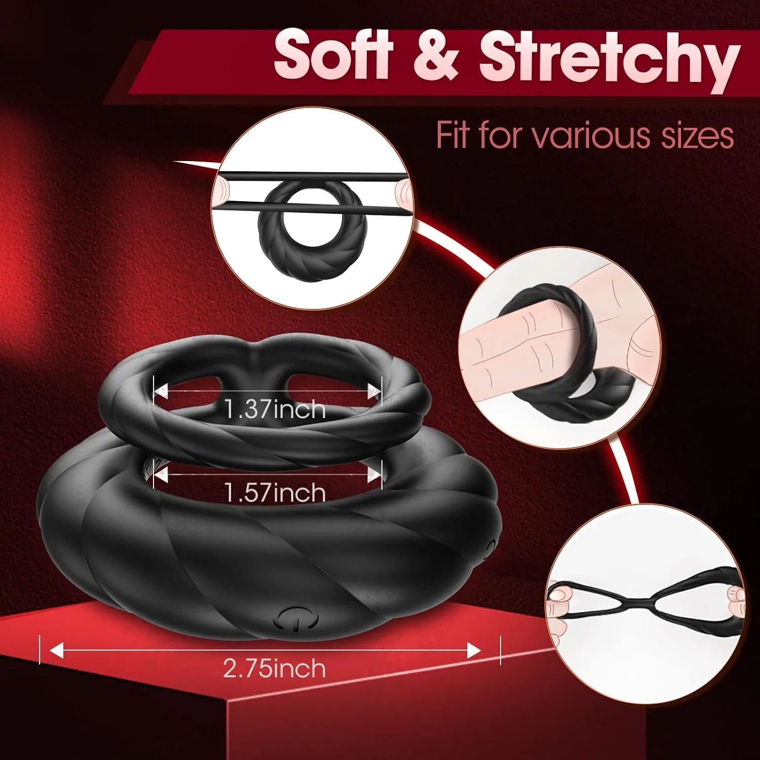 Testicle-Stimulating Vibrating Ring with App Control