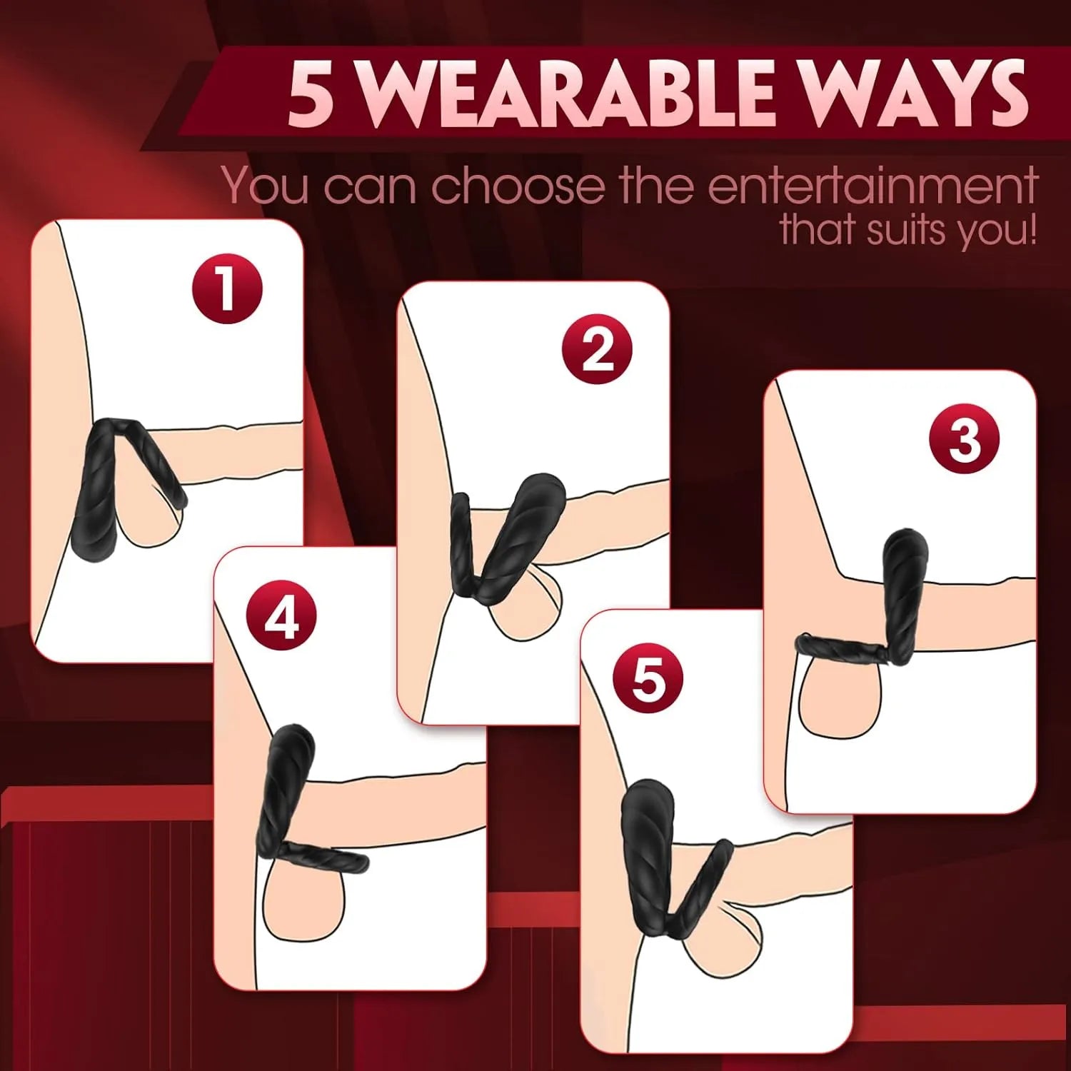 Testicle-Stimulating Vibrating Ring with App Control