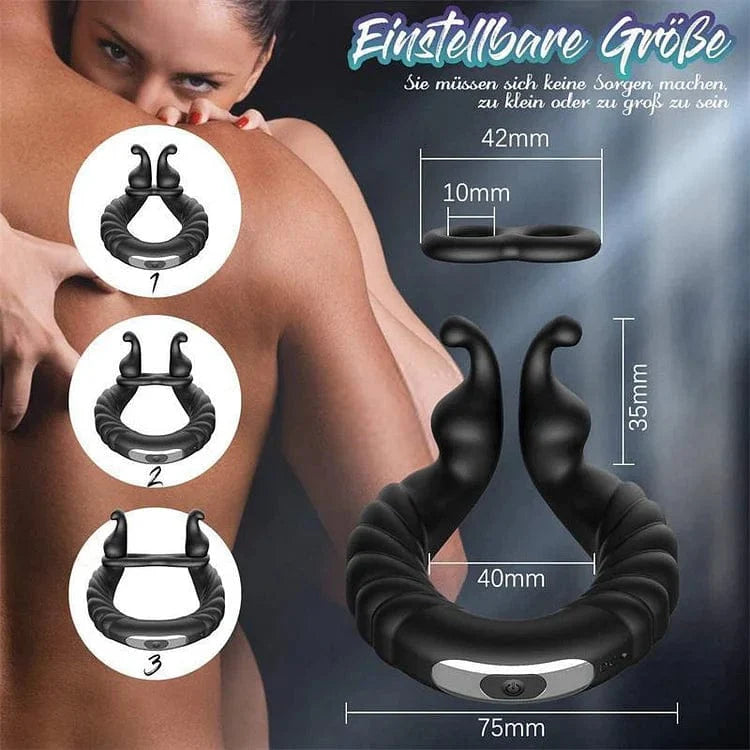 Dual-Motor Cock Ring Vibrator with Bunny Ears