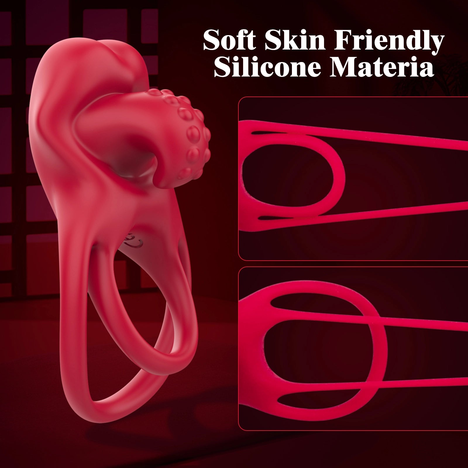 10 Modes Tongue Licking Cock Ring Clitoral Stimulator for Men and Women