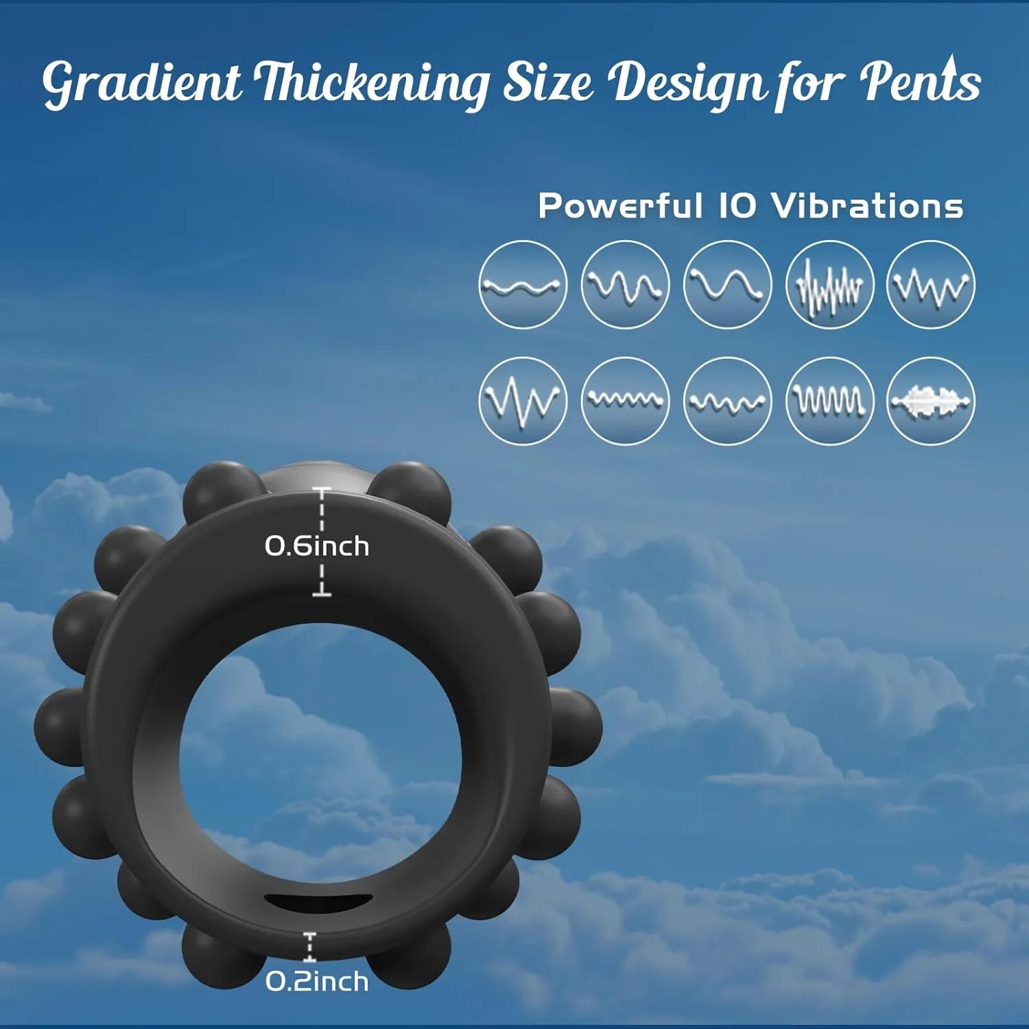 Men's 10 Mode Cock Ring Vibrator