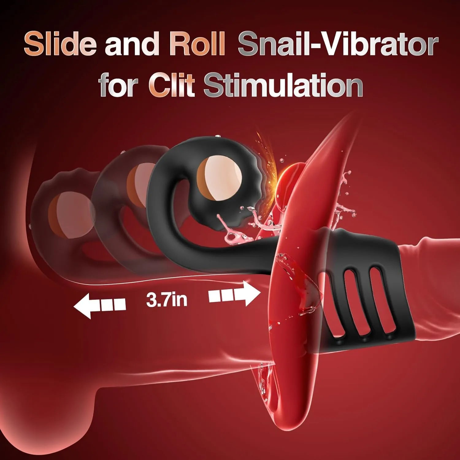 Snail-Shaped Dual Vibrator Ring with Clitoral Stimulator
