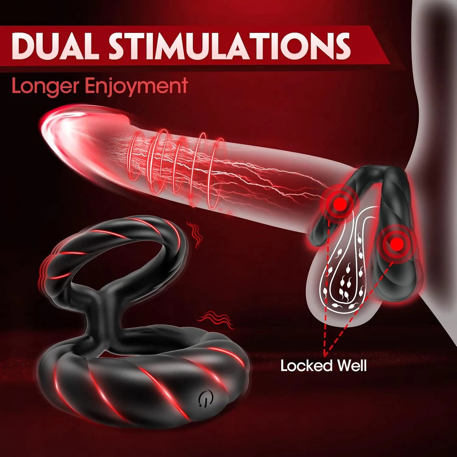 Testicle-Stimulating Vibrating Ring with App Control