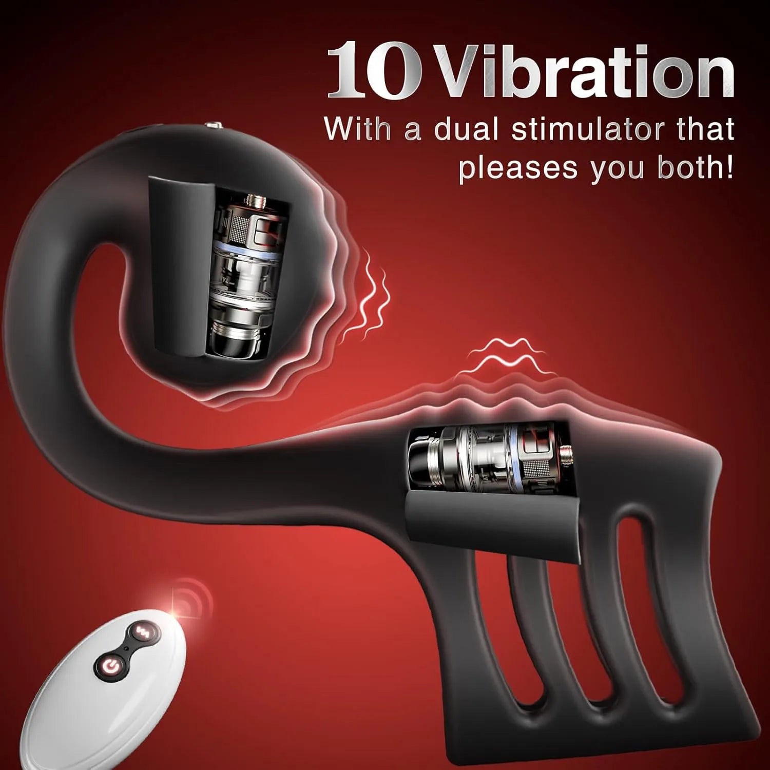 Snail-Shaped Dual Vibrator Ring with Clitoral Stimulator