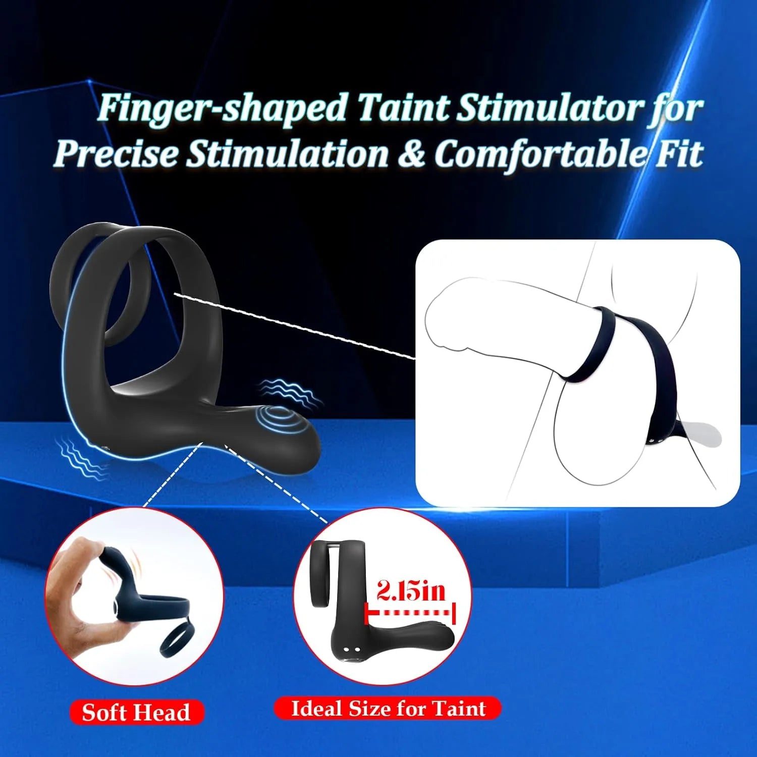 9-speed remote control dual ring vibrating penis ring couple stimulator