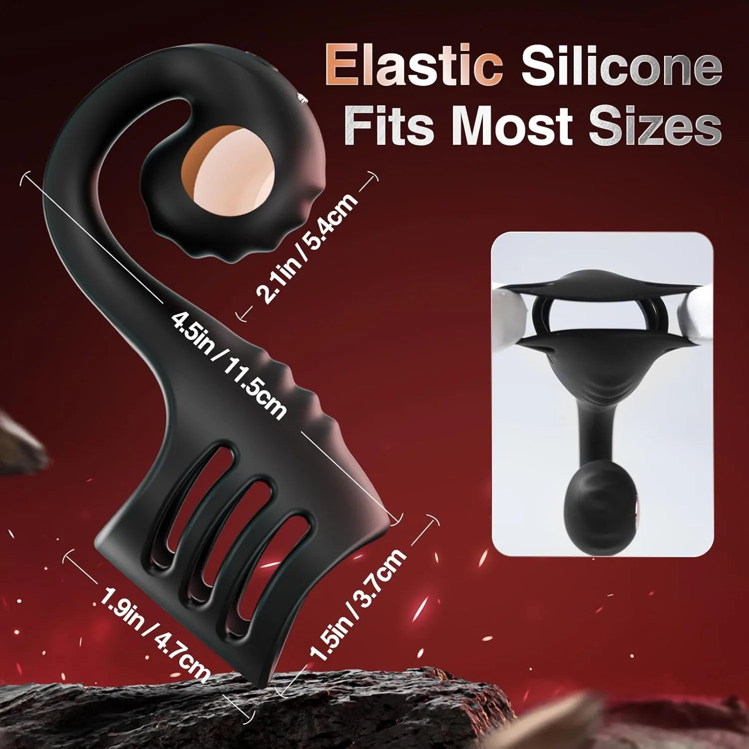 Snail-Shaped Dual Vibrator Ring with Clitoral Stimulator