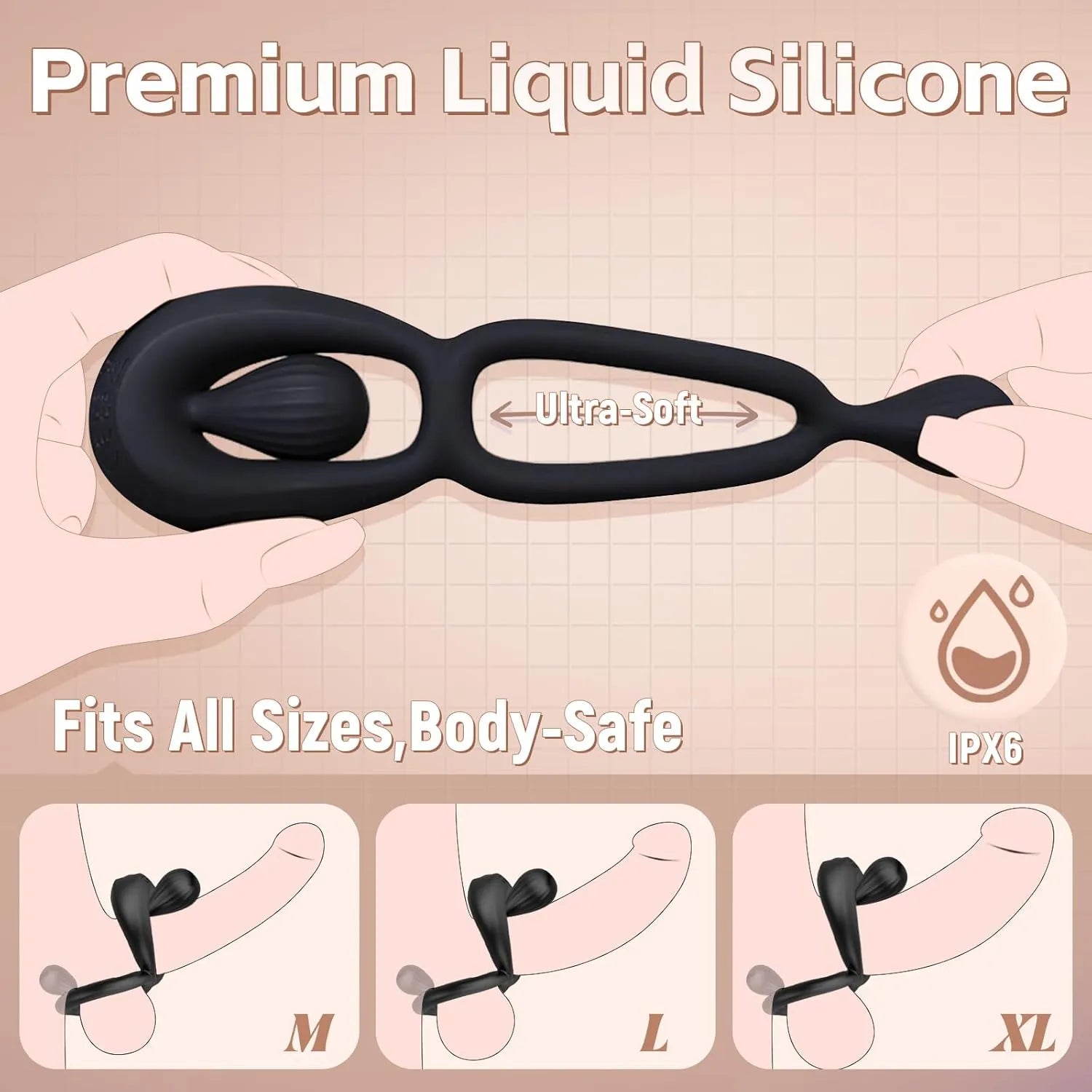 10 Modes Couples Clitoris Stimulation Perineum Vibrating Cock Ring