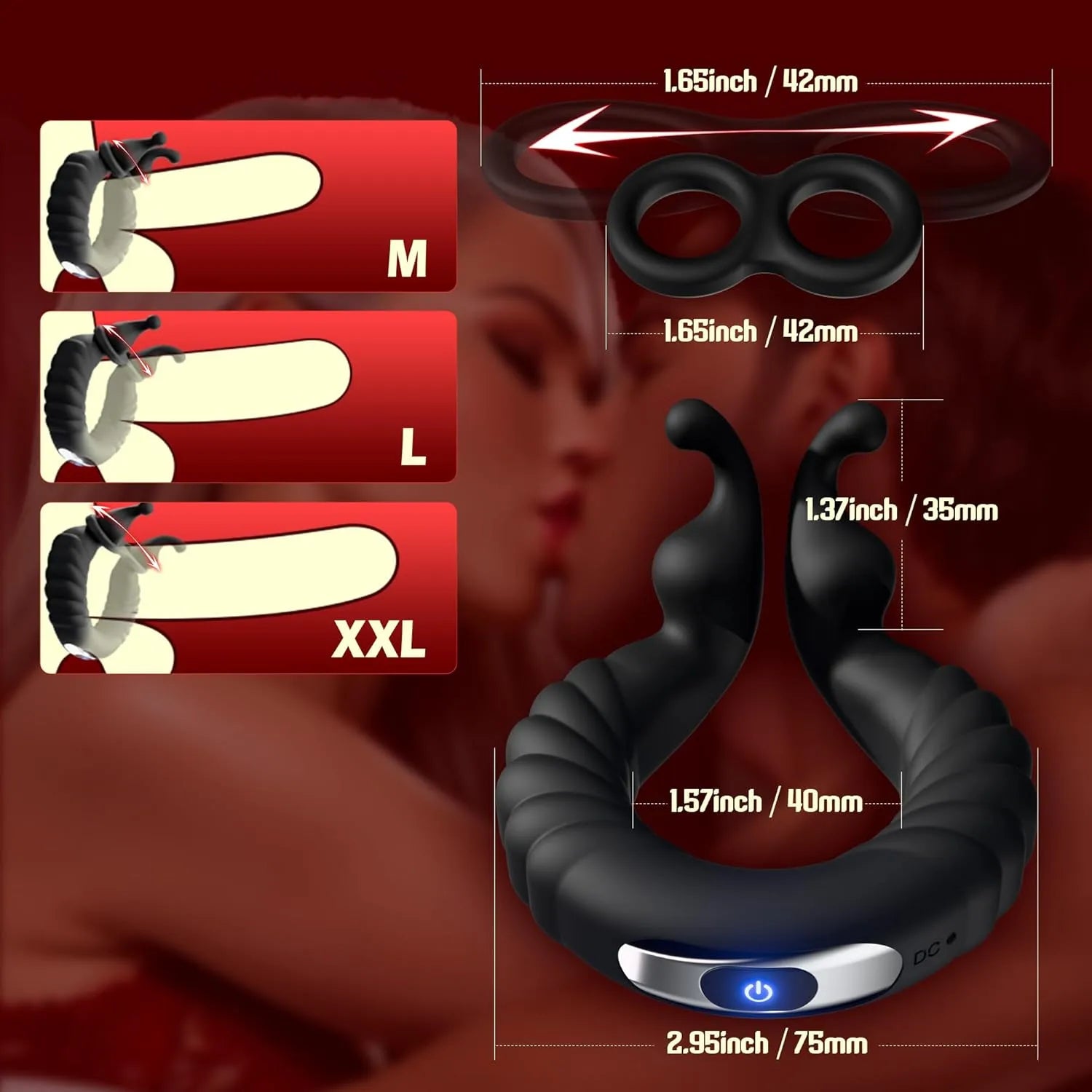 Dual-Motor Cock Ring Vibrator with Bunny Ears