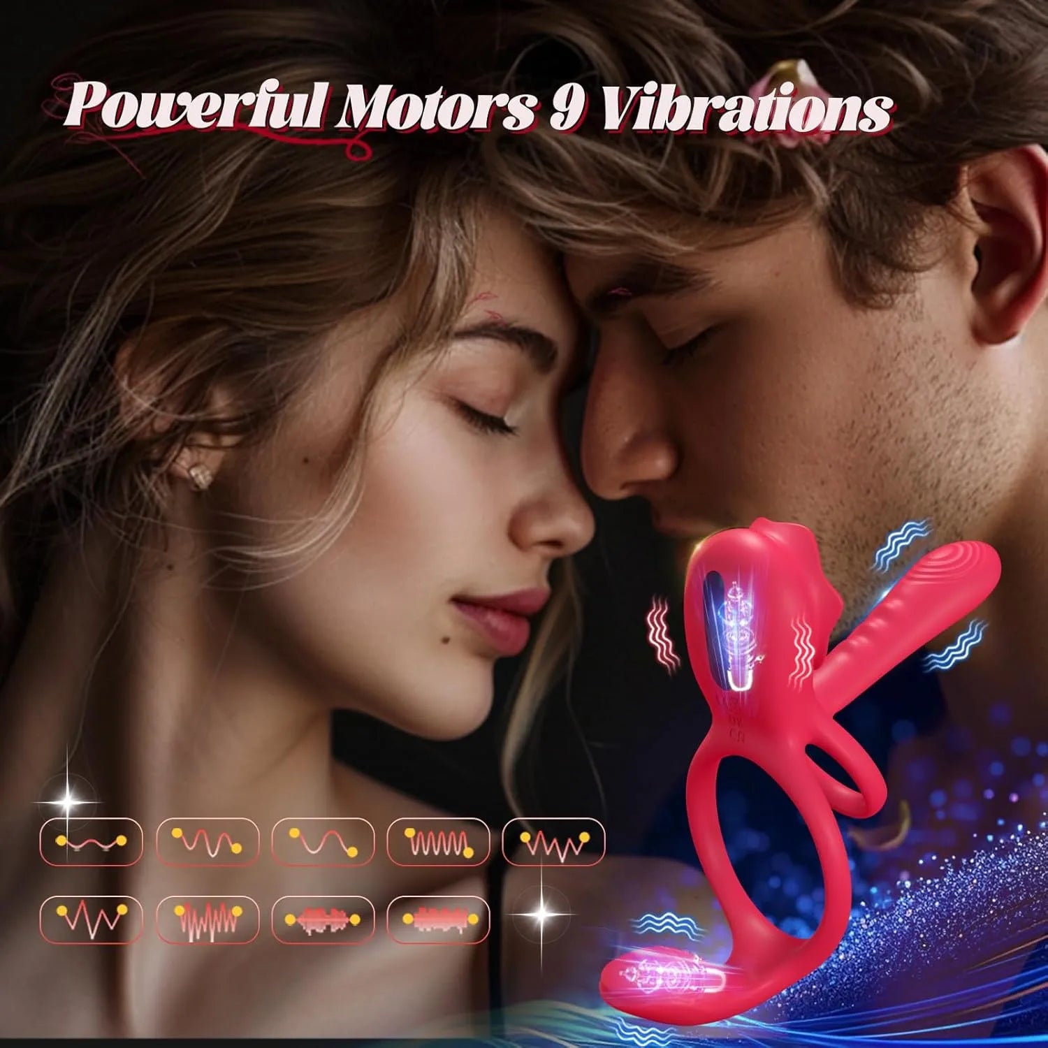 App Remote Control Couple Rose Clitoral Vibrating Cock Ring Stimulator