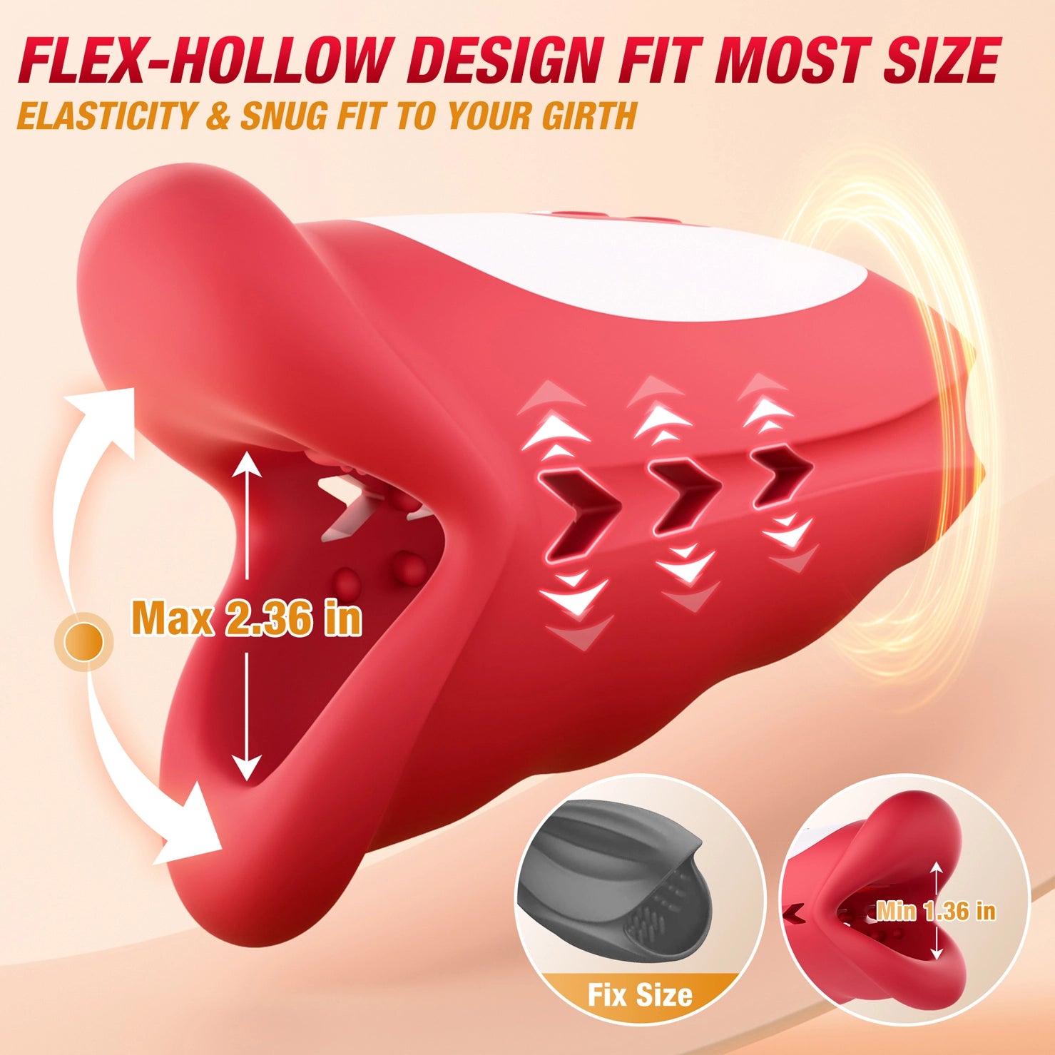 3 motors and 10 rocking vibrators App controlled hollow design