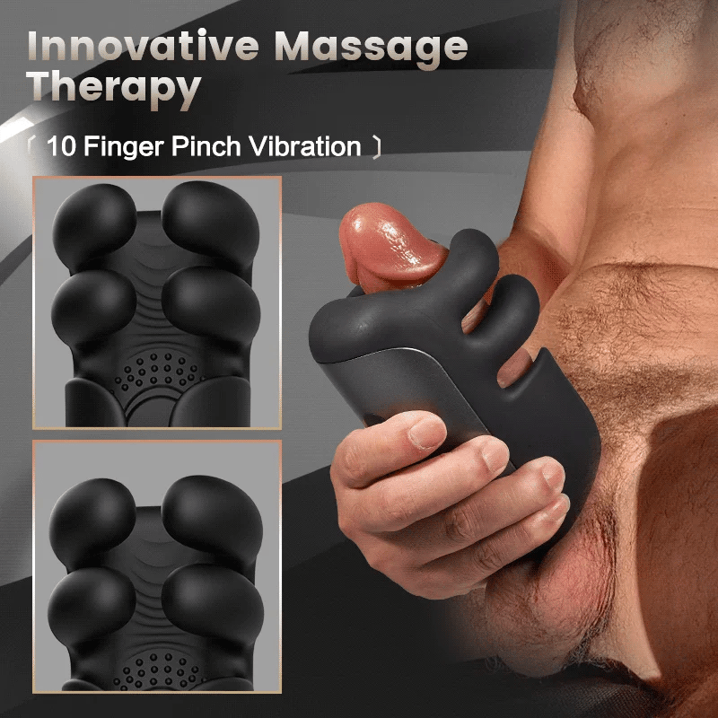 Penis vibrator-automatic ten-frequency four-finger pinching and tapping glans massage