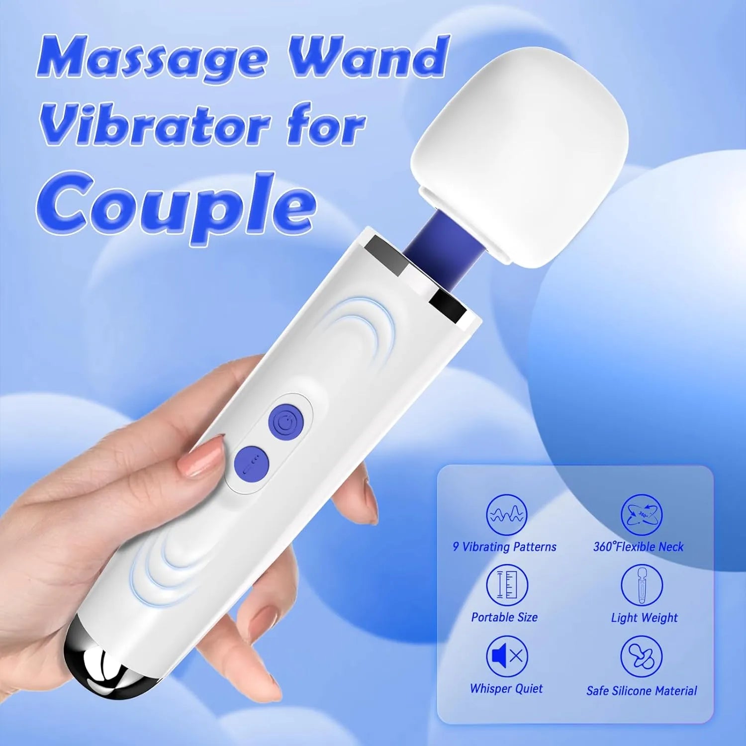 2 in 1 Couples 9 Modes Clitoris Penis Stimulation Masturbator Penis Vibrator