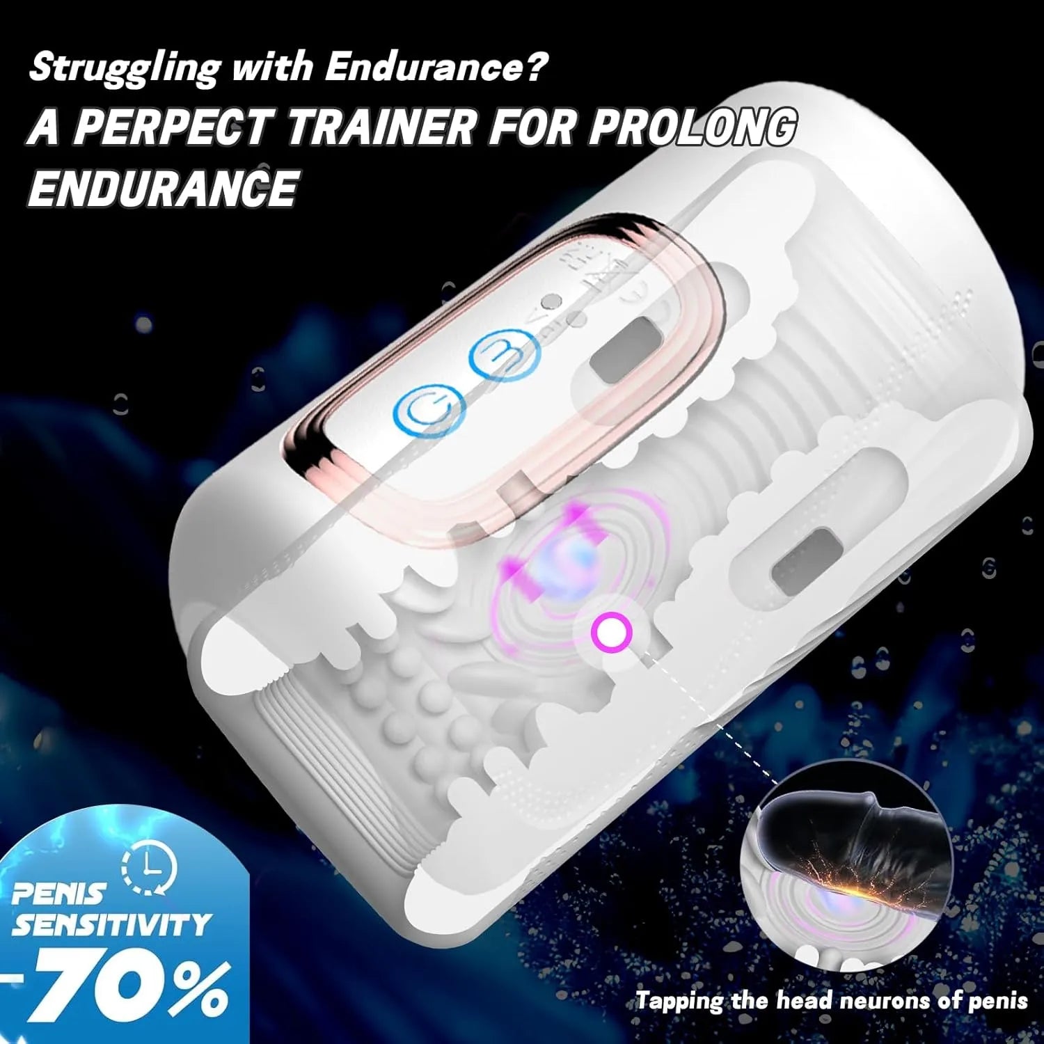 10 Modes Vibration and Percussion Mode Penis Trainer