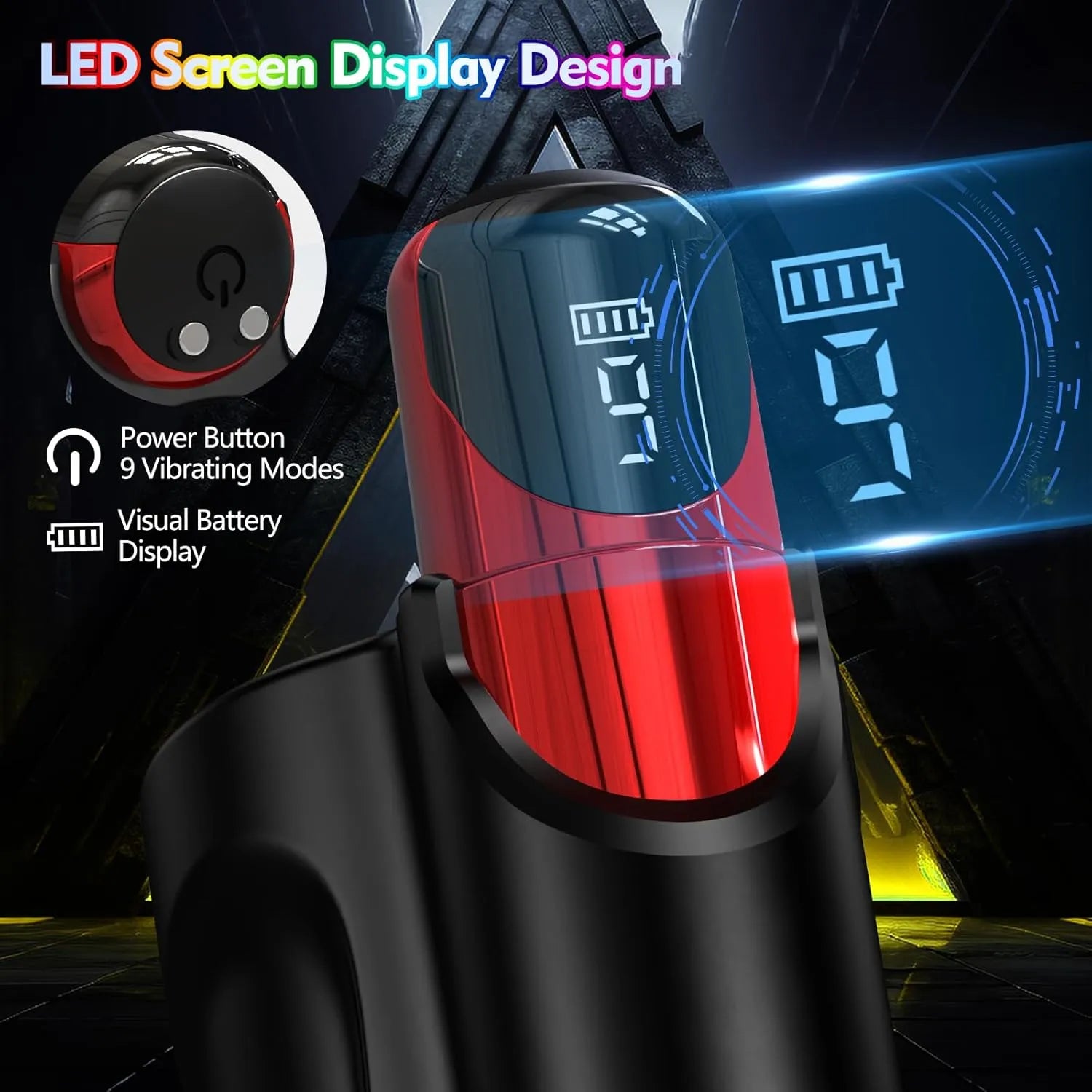 Men's Wrap Penis Vibrator with 9 Modes and LED Display