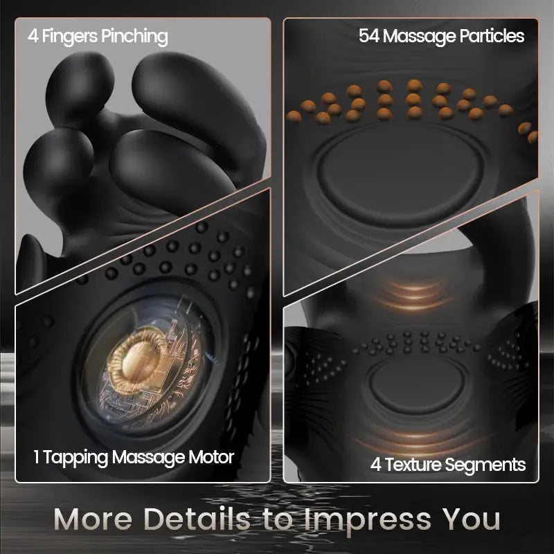 Penis vibrator-automatic ten-frequency four-finger pinching and tapping glans massage