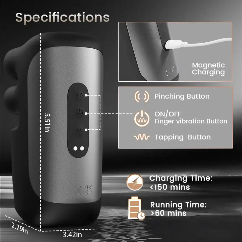Penis vibrator-automatic ten-frequency four-finger pinching and tapping glans massage