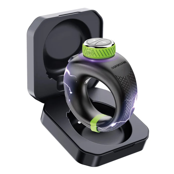 Adjustable electrostimulation and vibrating penis ring with app control