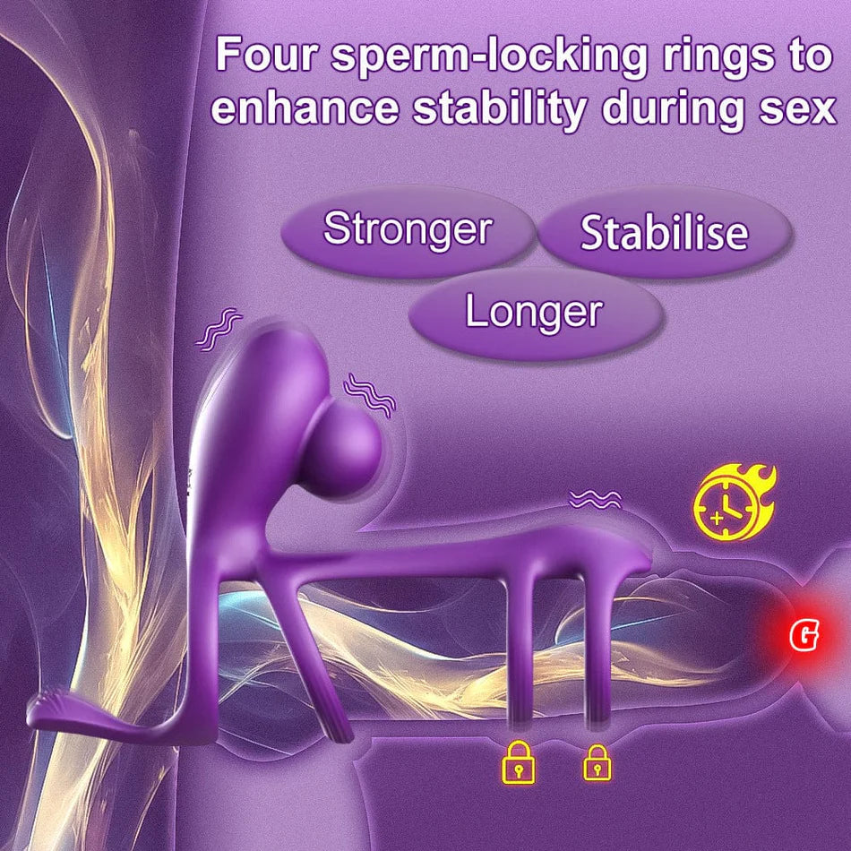 Male multi-ring wearable penis ring vibrator