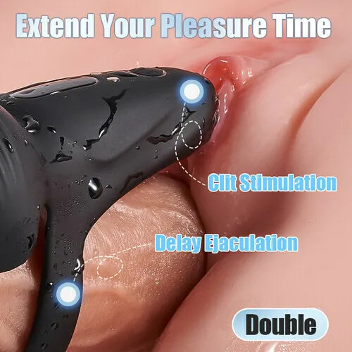 APP Controlled 10-Level Vibration Penis Ring Testicle Stimulator
