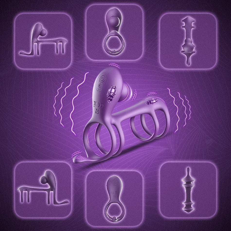 Male multi-ring wearable penis ring vibrator