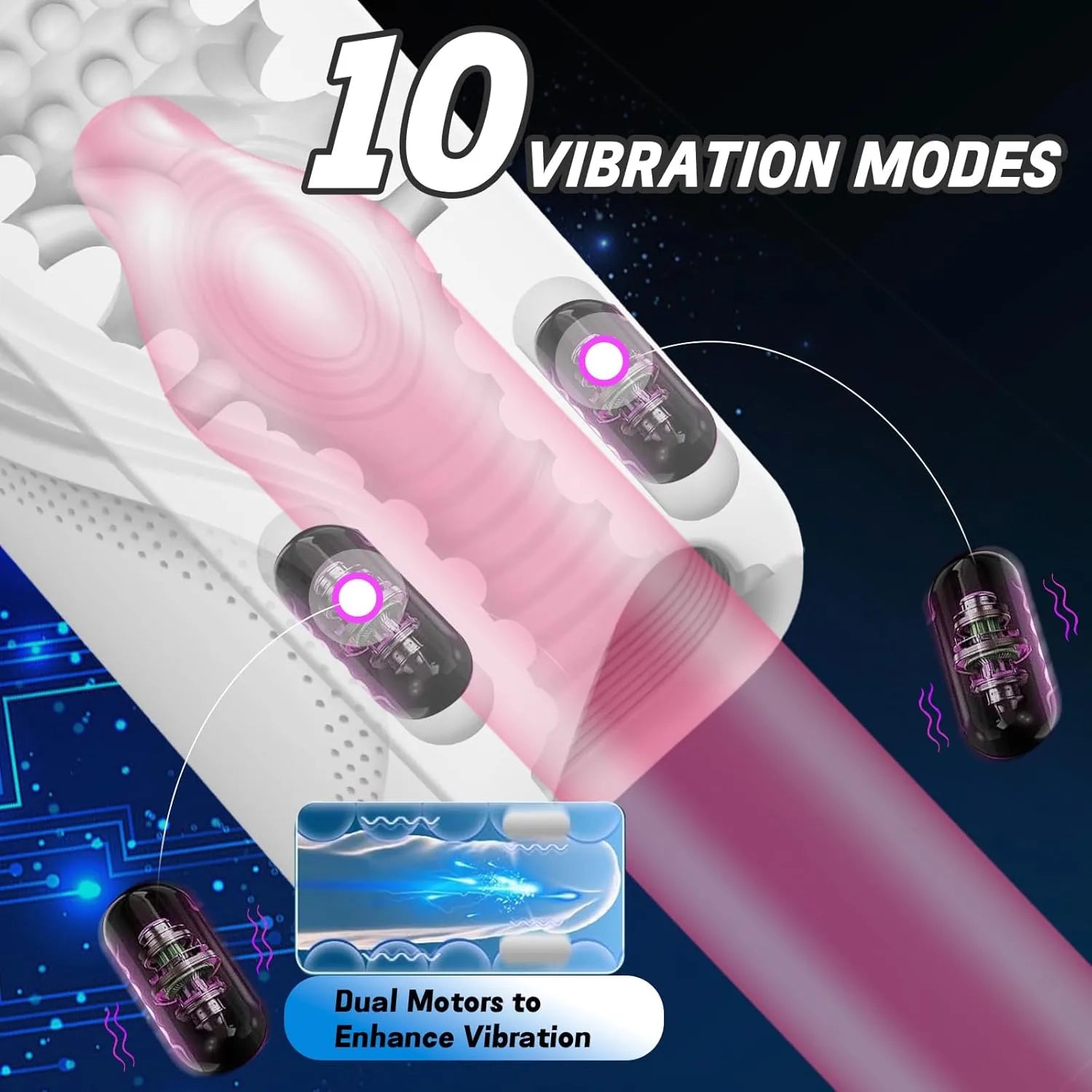 10 Modes Vibration and Percussion Mode Penis Trainer