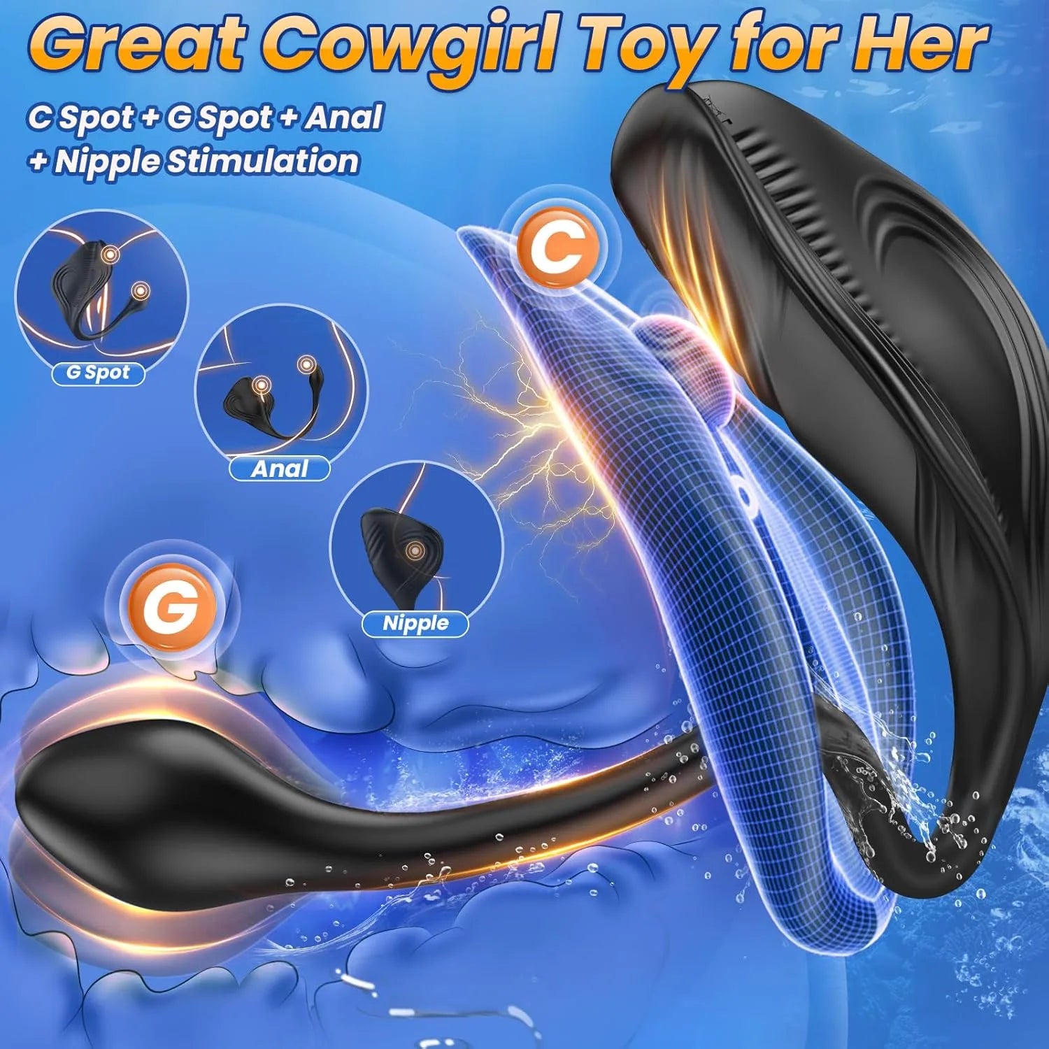 Remote Control 9+9 Prostate Anal Dildo Butt Plug Penis Vibrator Mount Perineum Clitoris Stimulator
