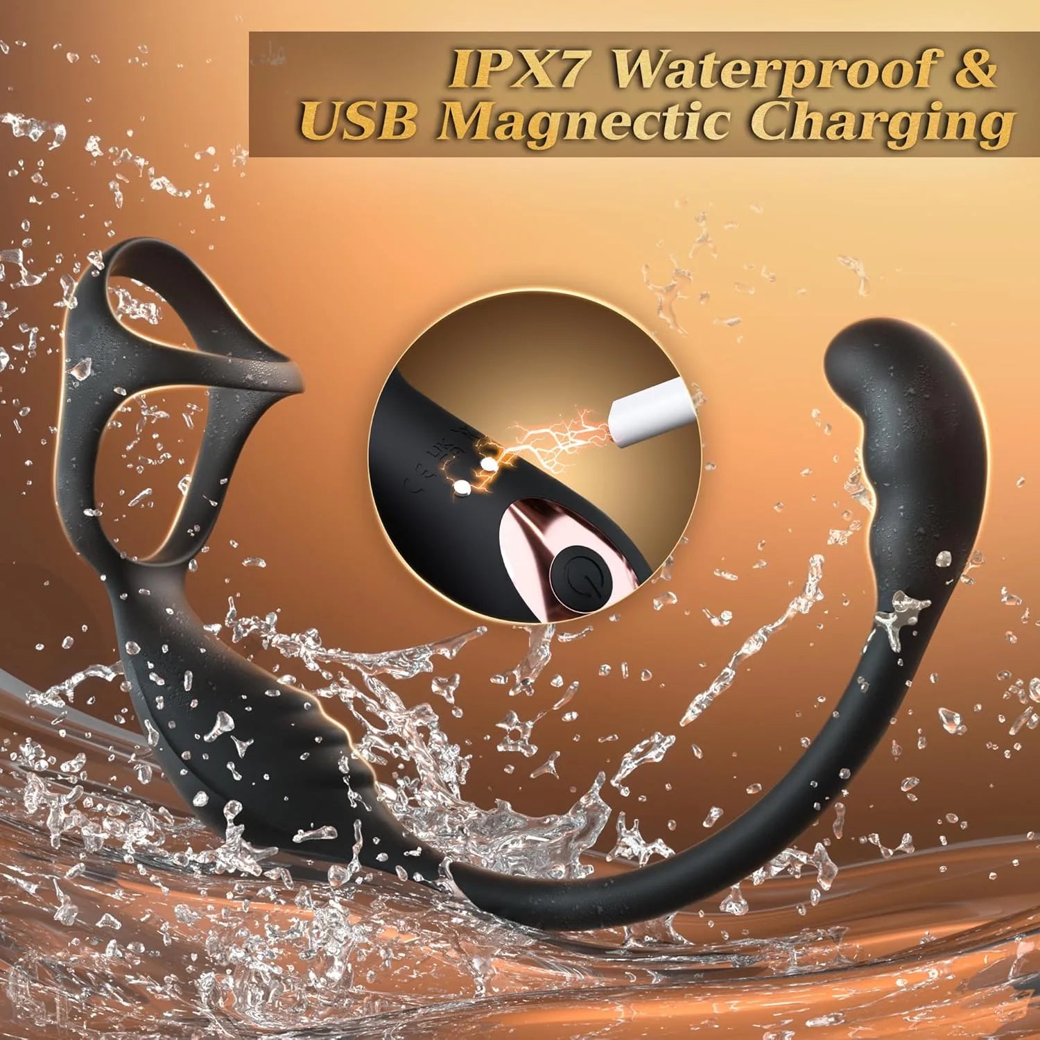 10 Modes Prostate Butt Plug Vibrating Cock Ring Toy with Remote Control