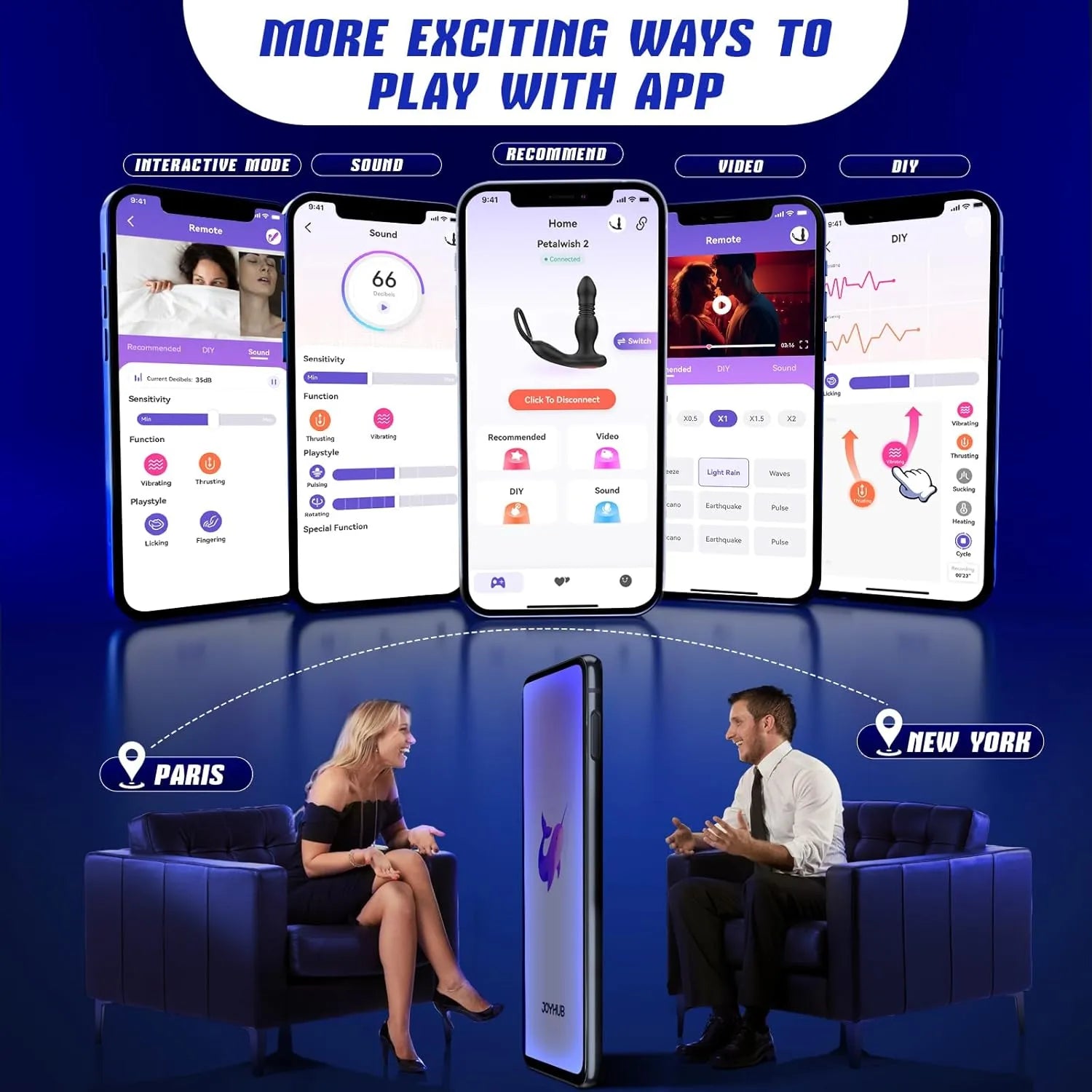 Remote Control 7 Modes Vibrating Butt Plug Thrust Prostate Massager with Penis Ring