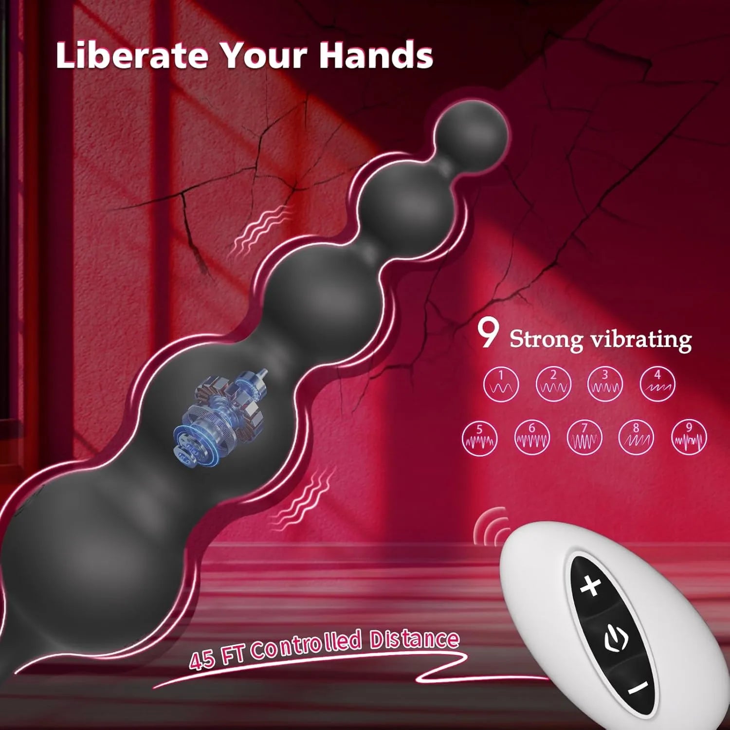 9-mode remote control APP prostate massager penis ring vibrator anal plug pull beads