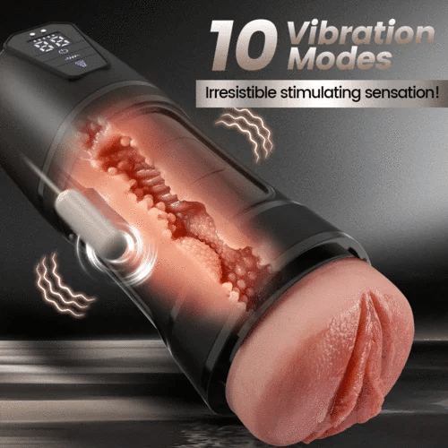 10 vibration modes, 5 suction modes, ultra-realistic vaginal simulation male vibrating masturbator
