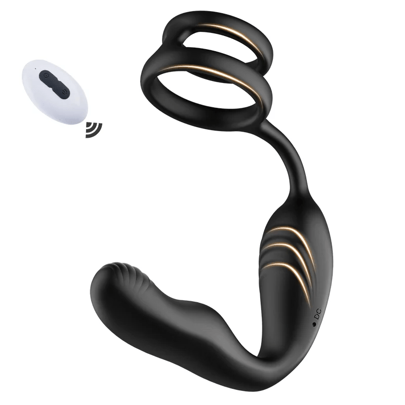 10 Modes 360° Rotating Vibrating Double Penis Ring Wearable Prostate Massager