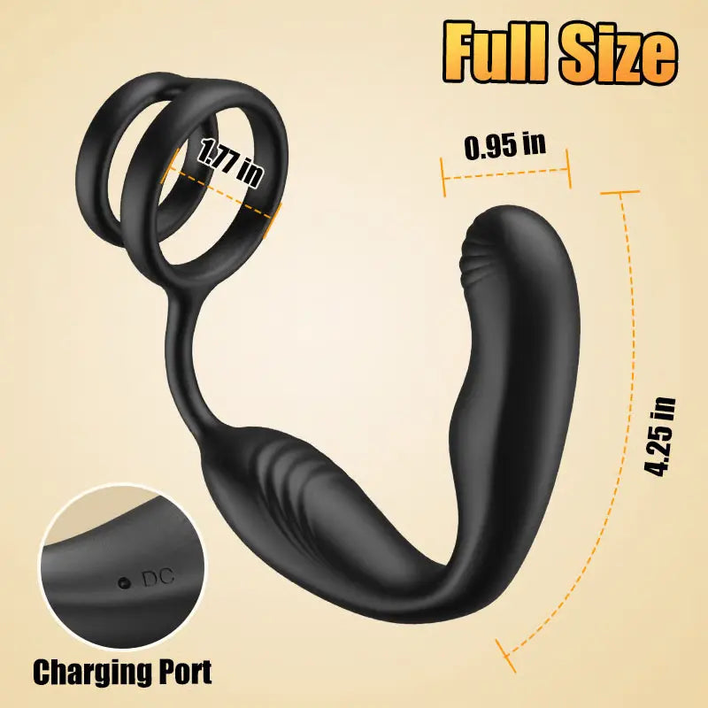10 Modes 360° Rotating Vibrating Double Penis Ring Wearable Prostate Massager