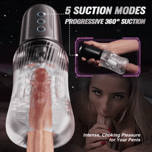 Male dual-vibration egg, 5-frequency suction, 10-frequency vibration male penis vibrator.