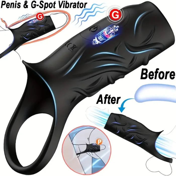 10-frequency male testicular G-spot stimulation Penis Sleeve Vibrator