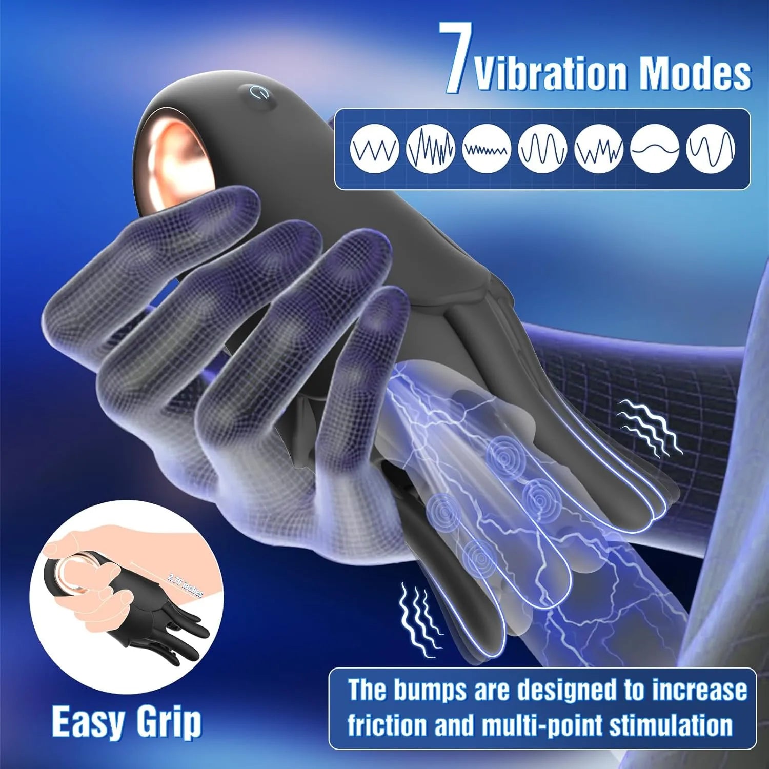 360° wrap-around 6 tentacles 7 modes penis trainer