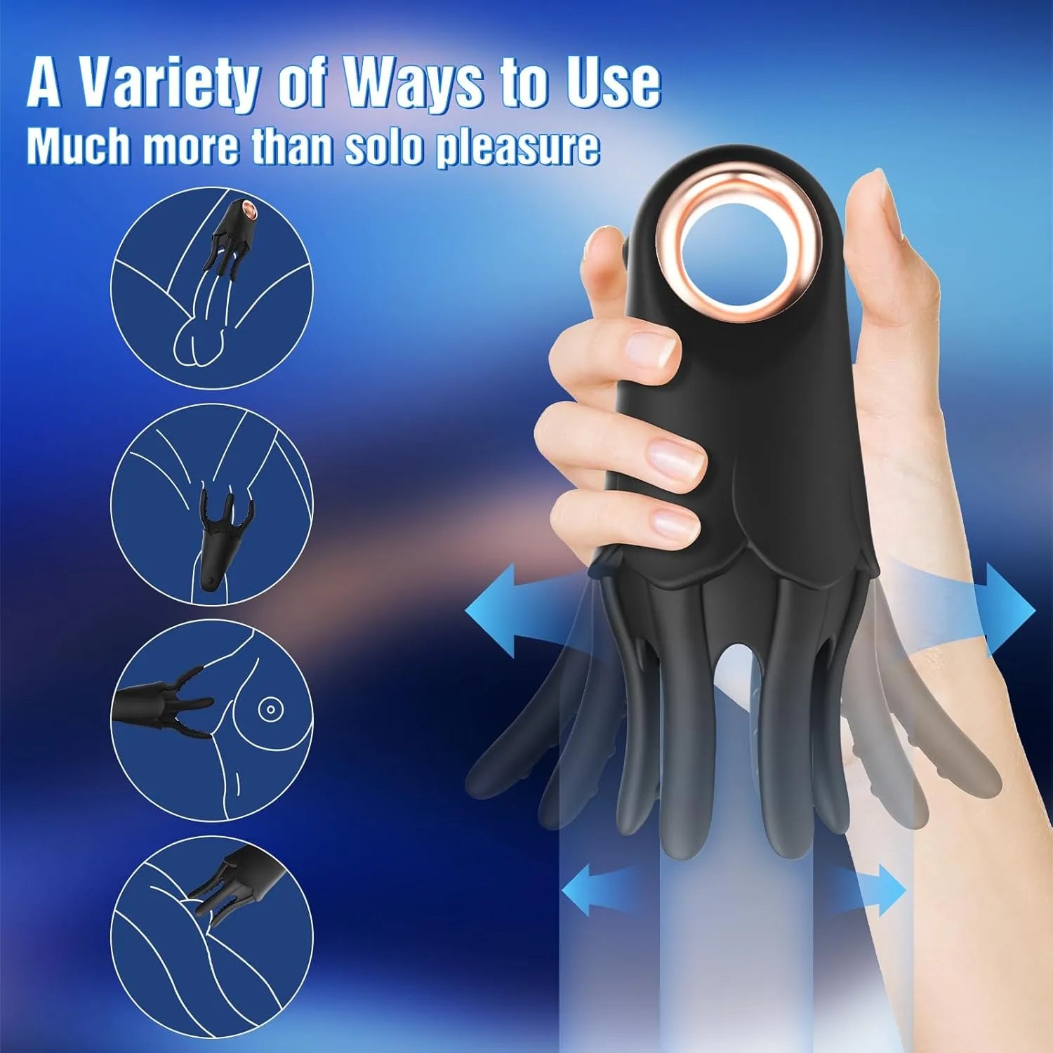 360° wrap-around 6 tentacles 7 modes penis trainer