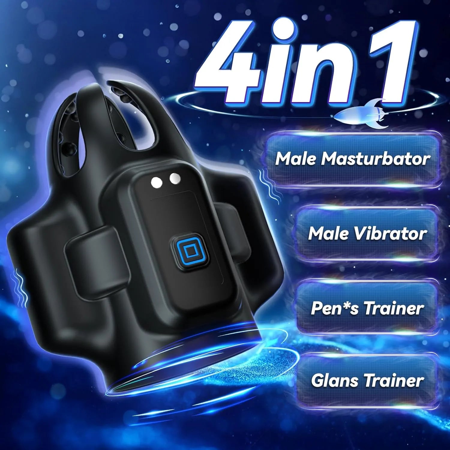 10 modes and 2 motors male penis glans vibrator