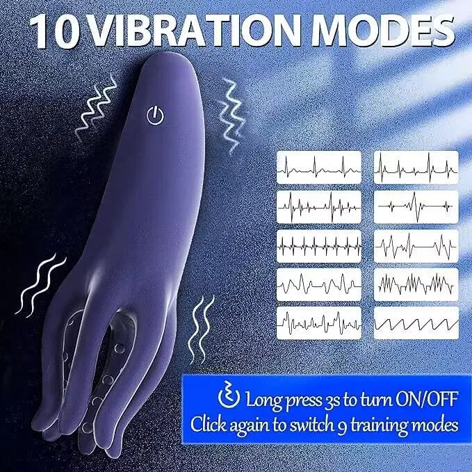 10 Vibration Modes Penis Head Stimulation Vibrator with Tentacle Massage Particles