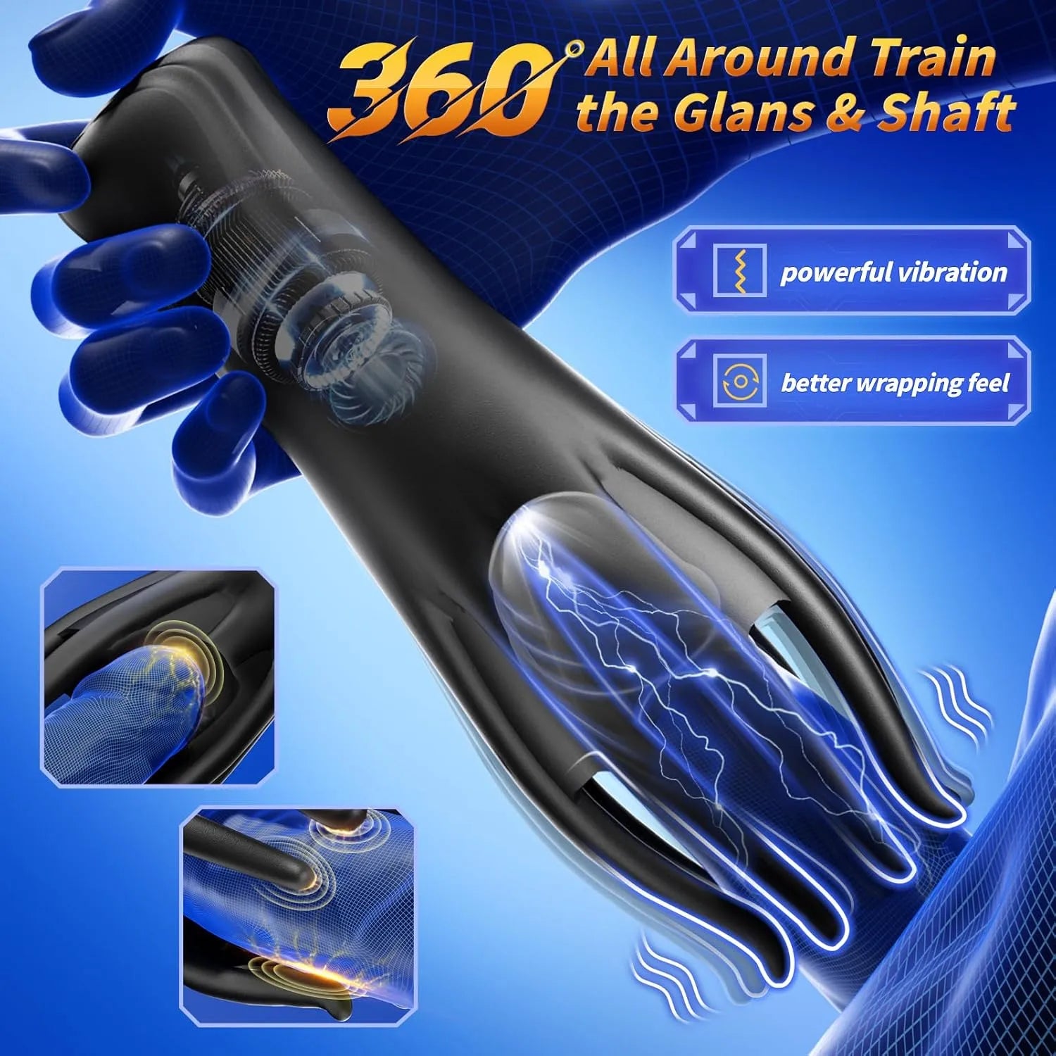 360 degree wrapping 10 modes strong glans male penis vibrator